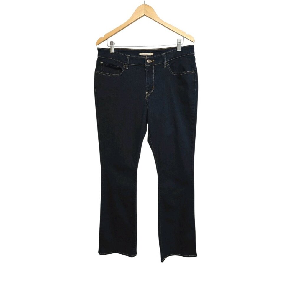 Levi's 715 Bootcut Jeans Womens Size 33 Blue  Dark Wash Stretch Classic Casual